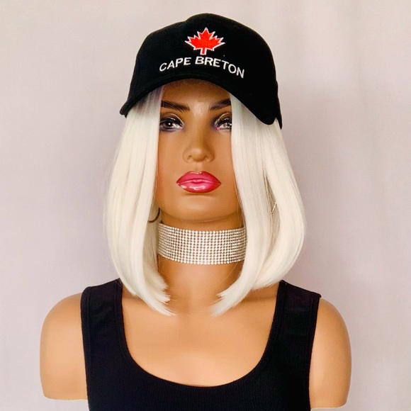 Fun & Classy 11” White Bob Style Premium Fiber Lace Front Part Wig - Picture 7 of 7